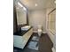 Modern bathroom featuring subway tile, sleek vanity, and modern fixtures at 1738 E 71St St, Indianapolis, IN 46220