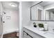 Modern bathroom with dual sinks, sleek fixtures, walk-in shower, and contemporary design for a spa-like experience at 209 Howard Ave, Arcadia, IN 46030