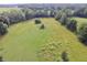 Scenic aerial view of expansive green pastureland with mature trees, offering endless possibilities at 3942 Senour Rd, Indianapolis, IN 46239