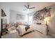 Brightly decorated bedroom with decorative pictures, ceiling fan and ample natural light at 485 Washington St, Fortville, IN 46040