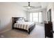 Bedroom with ceiling fan, trey ceiling, and large windows for natural light at 485 Washington St, Fortville, IN 46040