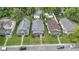 An aerial view displays neat homes, grassy yards, and tree-lined streets in a well-maintained neighborhood at 5209 E North St, Indianapolis, IN 46219