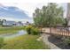 Backyard featuring a deck and pond at 939 Arabian Way, Bargersville, IN 46106