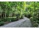 Long driveway framed by retaining walls and mature trees at 944 Briar Patch Ln, Greenwood, IN 46142