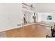 Bright living room with upper level and hardwood floors at 944 Briar Patch Ln, Greenwood, IN 46142
