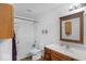 Bathroom with a shower and tub combination, vanity with sink, and modern toilet at 951 Curlew Ln, Greenwood, IN 46143