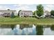 Backyard view showing pond access, black fence, and lush green landscaping in a serene setting at 13019 Pinner Ave, Fishers, IN 46037