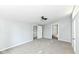 Neutral bedroom boasts a modern ceiling fan and natural light at 2136 Ringgold Ave, Indianapolis, IN 46203