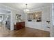 Elegant dining room with chandelier and built-in cabinetry at 2315 Elm Swamp Rd, Lebanon, IN 46052
