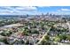 Stunning aerial view of charming neighborhood homes, with a vibrant city skyline backdrop on a sunny day at 329 Parkway Ave, Indianapolis, IN 46225