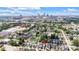 This aerial view shows the property with the downtown in the distance at 329 Parkway Ave, Indianapolis, IN 46225
