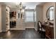 Well-organized walk-in closet featuring custom shelving, ample storage, and a vanity area with great lighting at 350 N Meridian St # 606/607, Indianapolis, IN 46204