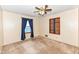 A basic bedroom featuring natural light, a ceiling fan and simple decor at 3515 Lindenwald Dr, Indianapolis, IN 46217