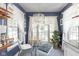 Cozy breakfast nook with abundant natural light, stylish pendant lamp, and unique blue accent walls at 4901 N Kenwood Ave, Indianapolis, IN 46208