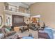 Spacious living room with high ceilings, upper level overlook and comfortable seating at 5865 Osage Dr, Carmel, IN 46033