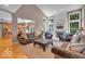 Open concept living room offers lots of natural light and cozy spots for entertaining at 5865 Osage Dr, Carmel, IN 46033
