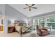 Spacious main bedroom with ample natural light, vaulted ceilings, and a cozy sitting area at 5865 Osage Dr, Carmel, IN 46033