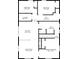 Detailed floor plan showcasing the layout of the living room, kitchen, bedrooms and bathroom at 6208 S 200 W, Trafalgar, IN 46181