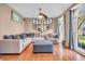 Cozy living room with hardwood floors, a large sectional sofa, and plenty of natural light at 6374 Timberbluff Cir, Avon, IN 46123
