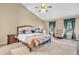 Spacious main bedroom offers a vaulted ceiling, sitting area, and two windows with natural light at 6374 Timberbluff Cir, Avon, IN 46123