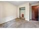 An empty bedroom with a closet ready for personalization at 6739 Westdrum Rd, Indianapolis, IN 46241