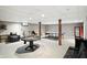 Spacious basement is carpeted and features a ping pong table, and a coke fridge at 750 N 500 W, Lebanon, IN 46052
