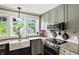 Updated kitchen with a farmhouse sink, modern appliances, and plenty of natural light for cooking enjoyment at 750 N 500 W, Lebanon, IN 46052