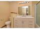 Bathroom with a modern vanity, white countertops, and updated fixtures at 7846 Park North Cir, Indianapolis, IN 46260