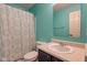 Bright bathroom with a shower and vanity at 9593 W Constellation Dr, Pendleton, IN 46064
