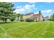 Spacious backyard with a lush lawn and mature trees, providing a private and serene setting at 11123 Garrick St, Fishers, IN 46038