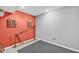 Unfinished basement area, featuring painted walls, concrete floor, and utility access at 13470 Shakamac Dr, Carmel, IN 46032