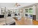 Cozy living room with ample seating, an easy transition to the kitchen, and backyard access at 13470 Shakamac Dr, Carmel, IN 46032