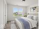 Bedroom featuring a large window and a bed with white and blue bedding at 1456 Willow Tree Ln, Sheridan, IN 46069