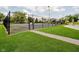 Community tennis courts with fencing and nearby seating at 1540 Roanoke Dr, Zionsville, IN 46077