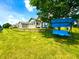 A spacious backyard with lush green grass and a charming blue swing set at 1688 Magnolia Dr, Greenwood, IN 46143