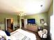Spacious main bedroom featuring neutral carpet, ceiling fan, and stylish furnishings at 1688 Magnolia Dr, Greenwood, IN 46143