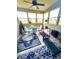 Bright sunroom with a glass table, white chairs, and large windows overlooking the outdoor space at 1688 Magnolia Dr, Greenwood, IN 46143