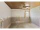 Bonus room with unique ceiling, charming wallpaper, and built in benches at 1841 Shady Ln, Martinsville, IN 46151