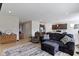 Inviting open floor plan with hardwood flooring flowing from living room to the kitchen area at 19195 River Jordan Dr, Westfield, IN 46074