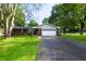 Charming single-story brick home with a well-manicured lawn and long driveway at 207 E Waterbury Rd, Indianapolis, IN 46227