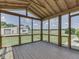 Spacious sunroom with wood floors, wooden ceiling and large windows that provide expansive outdoor views at 2868 S 525 W, Trafalgar, IN 46181