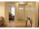 Inviting entryway featuring tile flooring, a coat closet, and a seamless transition into living spaces at 291 Lakemoore St, Brownsburg, IN 46112
