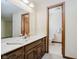 Bright bathroom with lots of counter space and access to the toilet and shower areas at 450 W 250 N, Lebanon, IN 46052