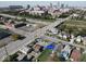Aerial view of property at 517 N. Prospect, Indianapolis, with the Indianapolis skyline in the background at 517 Prospect St, Indianapolis, IN 46203