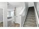View of the staircase that connects to the living area at 6495 Titania Dr, Indianapolis, IN 46236