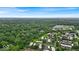 An aerial shot showing the property's location within a leafy residential area and community at 7502 Colony Cir, Indianapolis, IN 46260