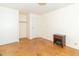 Charming bedroom features hard wood floors, a closet and a wooden nightstand at 814 N Noble St, Greenfield, IN 46140