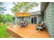 Cozy back deck featuring an outdoor dining area and outdoor seating to enjoy the outdoors at 8842 S Pleasure Valley Rd, Waldron, IN 46182