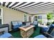 Inviting covered patio with comfortable seating, perfect for relaxing and entertaining guests outdoors at 9022 Hosta Way, Camby, IN 46113