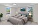 Cozy bedroom with a large bed, side tables, contemporary decor, and large windows offering ample natural light at 2001 S Jefferson St, Muncie, IN 47302